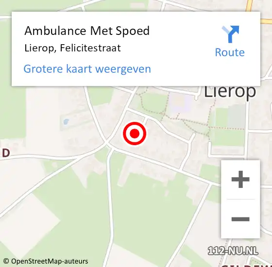 Locatie op kaart van de 112 melding: Ambulance Met Spoed Naar Lierop, Felicitestraat op 28 maart 2017 05:50