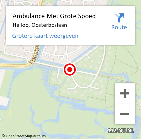 Locatie op kaart van de 112 melding: Ambulance Met Grote Spoed Naar Heiloo, Oosterboslaan op 28 maart 2017 05:53