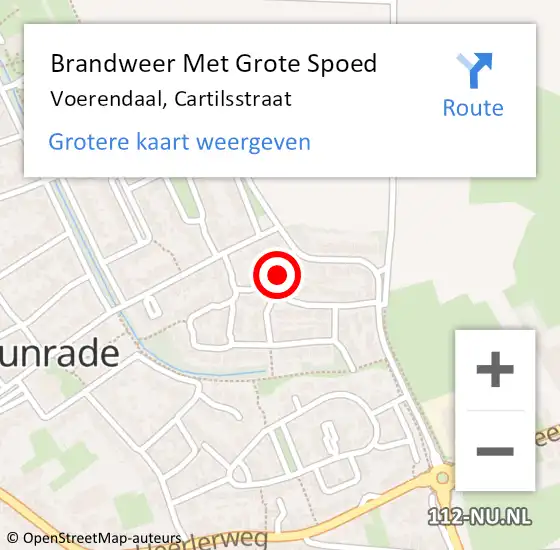 Locatie op kaart van de 112 melding: Brandweer Met Grote Spoed Naar Voerendaal, Cartilsstraat op 28 maart 2017 07:24