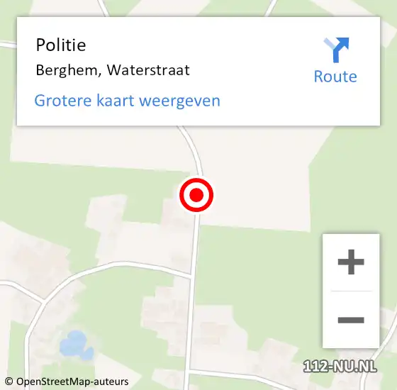 Locatie op kaart van de 112 melding: Politie Berghem, Waterstraat op 28 maart 2017 08:05