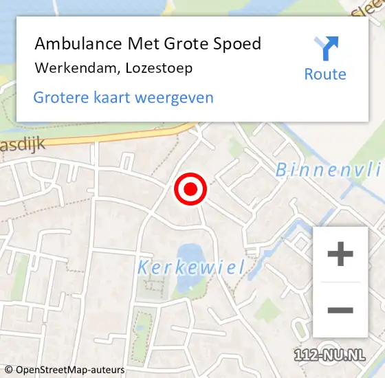 Locatie op kaart van de 112 melding: Ambulance Met Grote Spoed Naar Werkendam, Lozestoep op 28 maart 2017 09:04