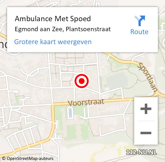 Locatie op kaart van de 112 melding: Ambulance Met Spoed Naar Egmond aan Zee, Plantsoenstraat op 28 maart 2017 09:39