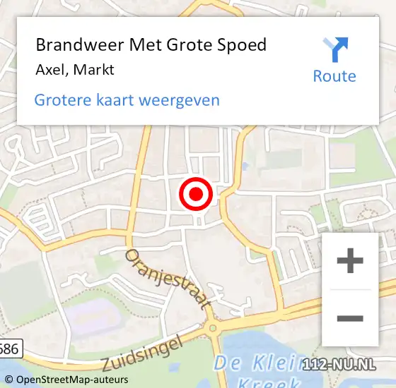 Locatie op kaart van de 112 melding: Brandweer Met Grote Spoed Naar Axel, Markt op 28 maart 2017 09:58