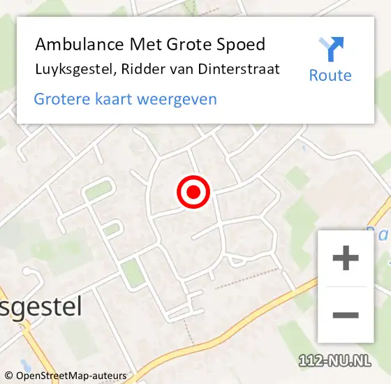 Locatie op kaart van de 112 melding: Ambulance Met Grote Spoed Naar Luyksgestel, Ridder van Dinterstraat op 28 maart 2017 10:07