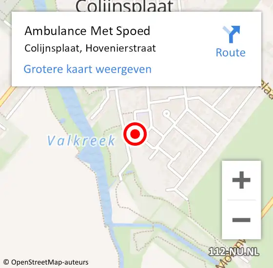 Locatie op kaart van de 112 melding: Ambulance Met Spoed Naar Colijnsplaat, Hovenierstraat op 28 maart 2017 11:05