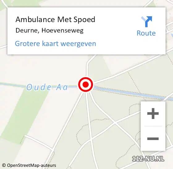 Locatie op kaart van de 112 melding: Ambulance Met Spoed Naar Deurne, Hoevenseweg op 28 maart 2017 11:29