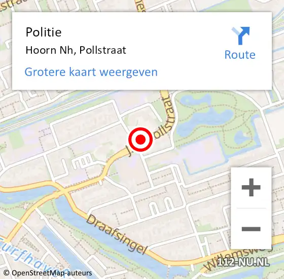 Locatie op kaart van de 112 melding: Politie Hoorn Nh, Pollstraat op 28 maart 2017 11:30