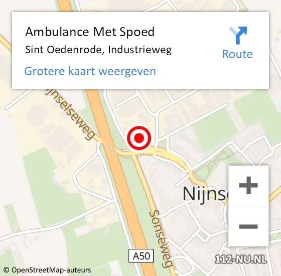 Locatie op kaart van de 112 melding: Ambulance Met Spoed Naar Sint Oedenrode, Industrieweg op 28 maart 2017 12:13