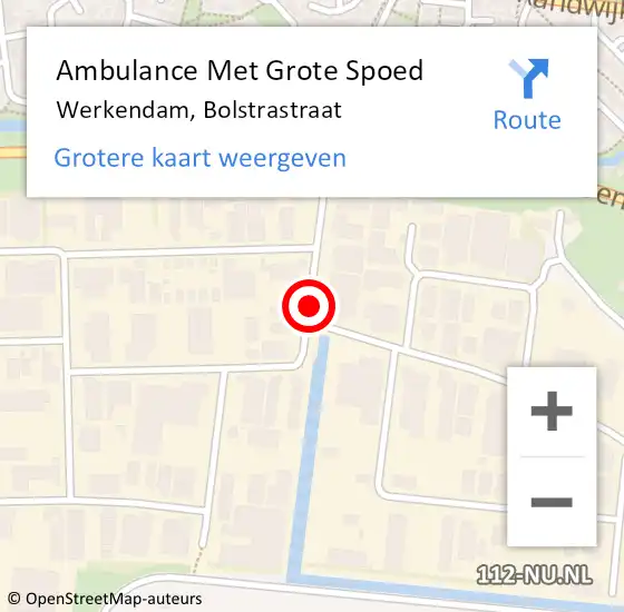 Locatie op kaart van de 112 melding: Ambulance Met Grote Spoed Naar Werkendam, Bolstrastraat op 15 januari 2014 11:59