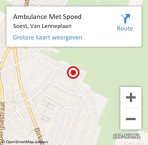 Locatie op kaart van de 112 melding: Ambulance Met Spoed Naar Soest, Van Lenneplaan op 28 maart 2017 13:13