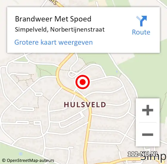 Locatie op kaart van de 112 melding: Brandweer Met Spoed Naar Simpelveld, Norbertijnenstraat op 28 maart 2017 13:14