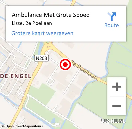 Locatie op kaart van de 112 melding: Ambulance Met Grote Spoed Naar Lisse, 2e Poellaan op 28 maart 2017 13:59