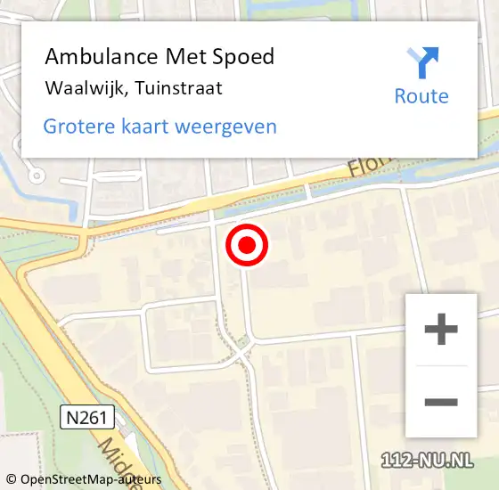 Locatie op kaart van de 112 melding: Ambulance Met Spoed Naar Waalwijk, Tuinstraat op 28 maart 2017 14:12