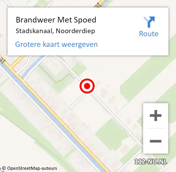 Locatie op kaart van de 112 melding: Brandweer Met Spoed Naar Stadskanaal, Noorderdiep op 28 maart 2017 15:28