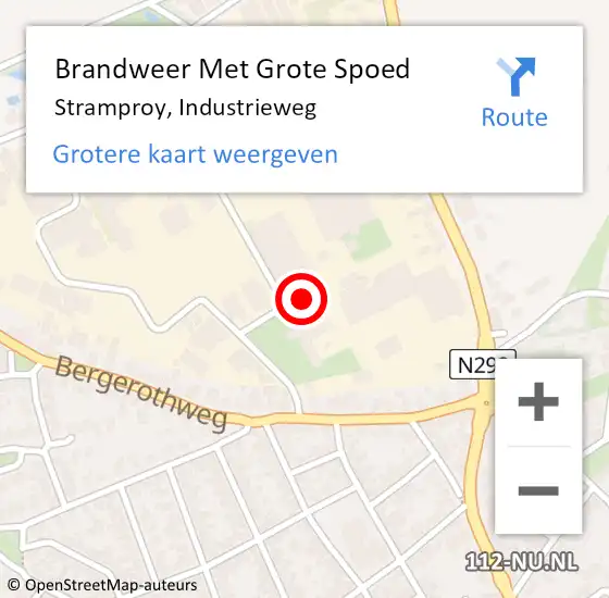 Locatie op kaart van de 112 melding: Brandweer Met Grote Spoed Naar Stramproy, Industrieweg op 28 maart 2017 16:07