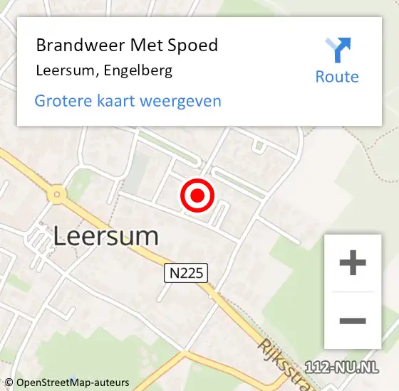 Locatie op kaart van de 112 melding: Brandweer Met Spoed Naar Leersum, Engelberg op 28 maart 2017 16:23