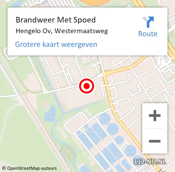 Locatie op kaart van de 112 melding: Brandweer Met Spoed Naar Hengelo Ov, Westermaatsweg op 28 maart 2017 16:26