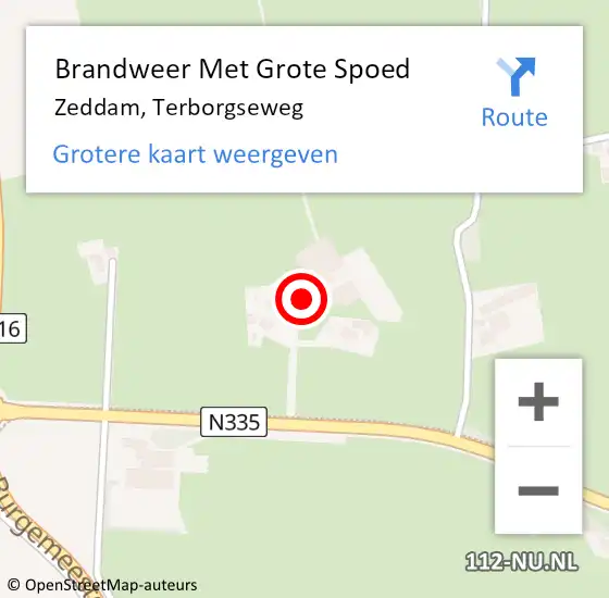 Locatie op kaart van de 112 melding: Brandweer Met Grote Spoed Naar Zeddam, Terborgseweg op 28 maart 2017 16:30