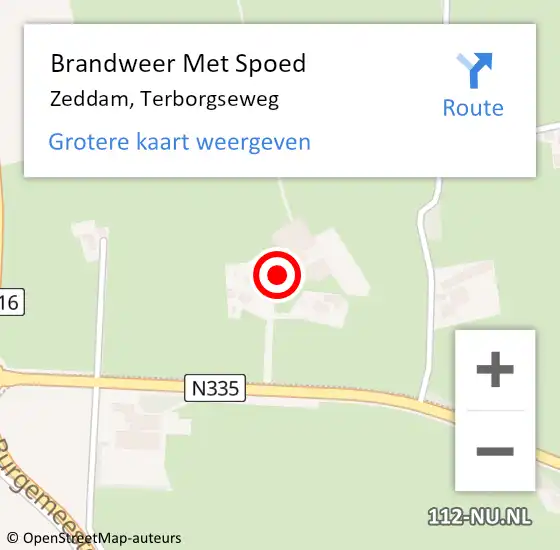 Locatie op kaart van de 112 melding: Brandweer Met Spoed Naar Zeddam, Terborgseweg op 28 maart 2017 16:47