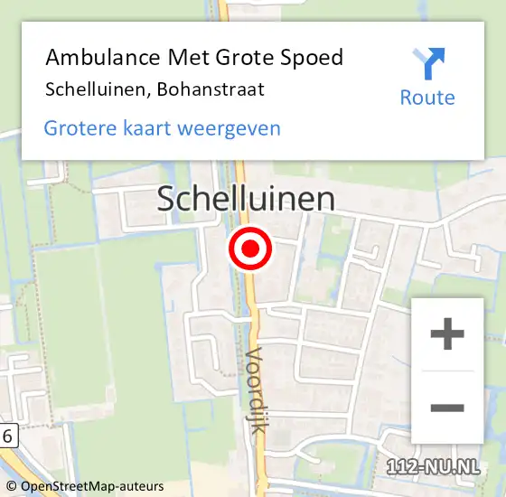 Locatie op kaart van de 112 melding: Ambulance Met Grote Spoed Naar Schelluinen, Bohanstraat op 28 maart 2017 16:48