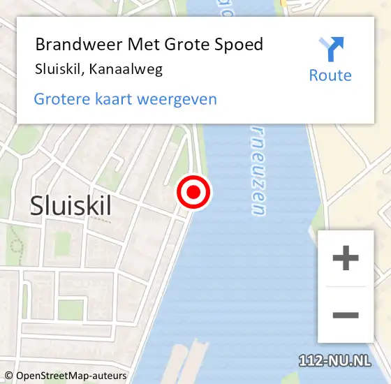 Locatie op kaart van de 112 melding: Brandweer Met Grote Spoed Naar Sluiskil, Kanaalweg op 28 maart 2017 17:04