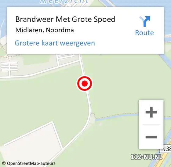 Locatie op kaart van de 112 melding: Brandweer Met Grote Spoed Naar Midlaren, Noordma op 28 maart 2017 17:31