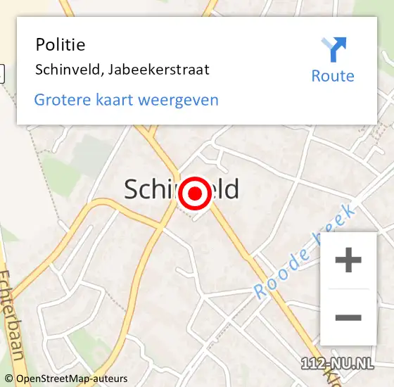 Locatie op kaart van de 112 melding: Politie Schinveld, Jabeekerstraat op 28 maart 2017 17:49