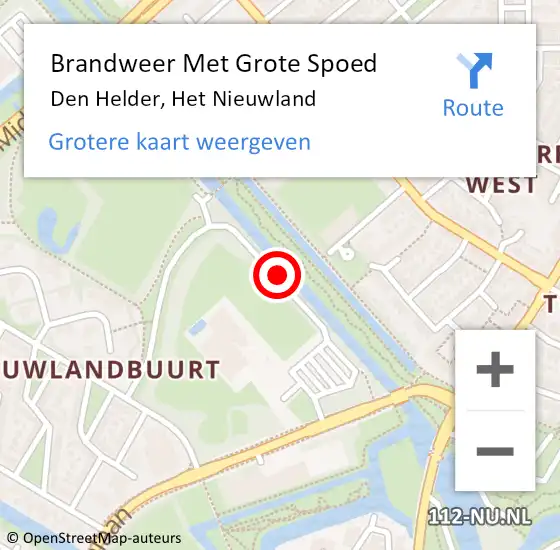 Locatie op kaart van de 112 melding: Brandweer Met Grote Spoed Naar Den Helder, Het Nieuwland op 28 maart 2017 17:50