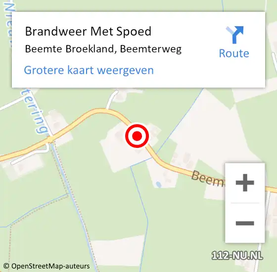 Locatie op kaart van de 112 melding: Brandweer Met Spoed Naar Beemte Broekland, Beemterweg op 28 maart 2017 18:32