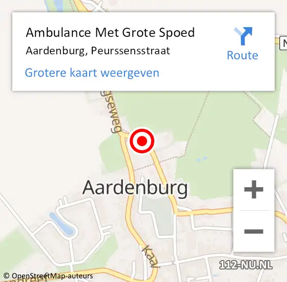 Locatie op kaart van de 112 melding: Ambulance Met Grote Spoed Naar Aardenburg, Peurssensstraat op 28 maart 2017 18:33