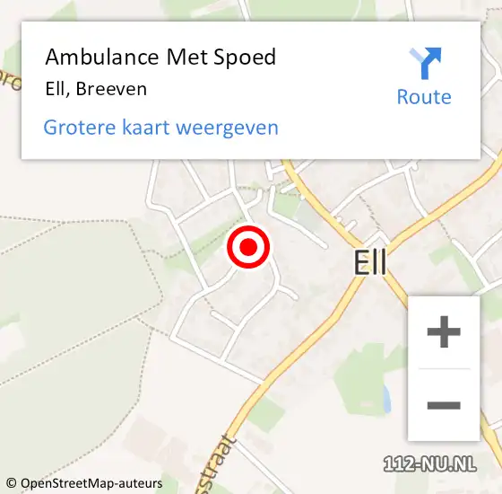 Locatie op kaart van de 112 melding: Ambulance Met Spoed Naar Ell, Breeven op 28 maart 2017 18:47