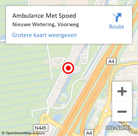Locatie op kaart van de 112 melding: Ambulance Met Spoed Naar Nieuwe Wetering, Voorweg op 28 maart 2017 19:43