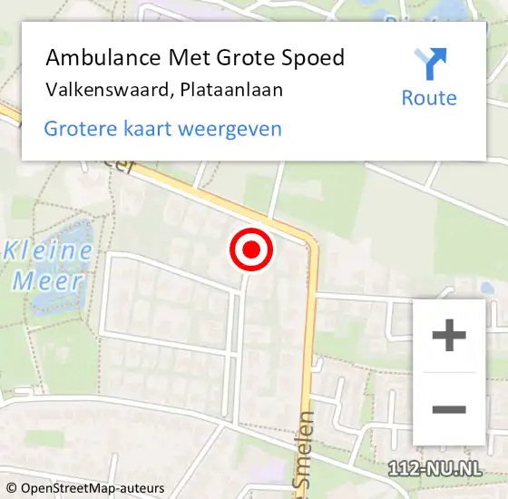 Locatie op kaart van de 112 melding: Ambulance Met Grote Spoed Naar Valkenswaard, Plataanlaan op 28 maart 2017 19:53