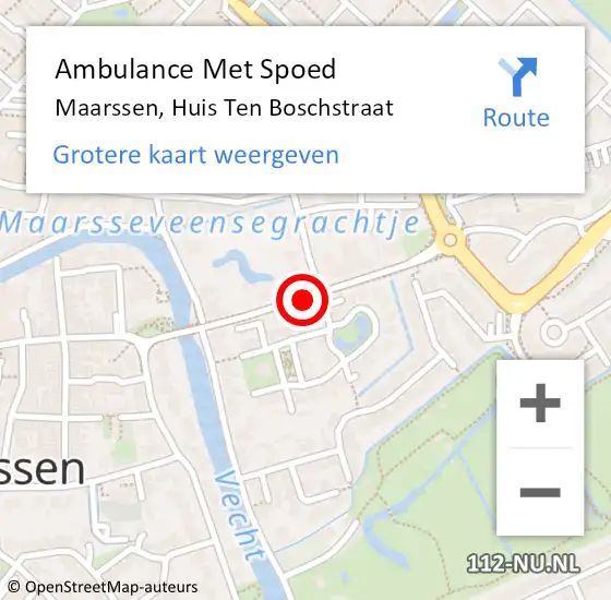 Locatie op kaart van de 112 melding: Ambulance Met Spoed Naar Maarssen, Huis Ten Boschstraat op 28 maart 2017 20:42