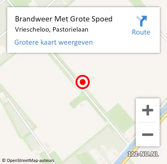 Locatie op kaart van de 112 melding: Brandweer Met Grote Spoed Naar Vriescheloo, Pastorielaan op 28 maart 2017 20:49