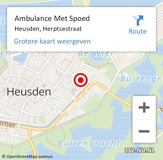 Locatie op kaart van de 112 melding: Ambulance Met Spoed Naar Heusden, Herptsestraat op 28 maart 2017 21:16