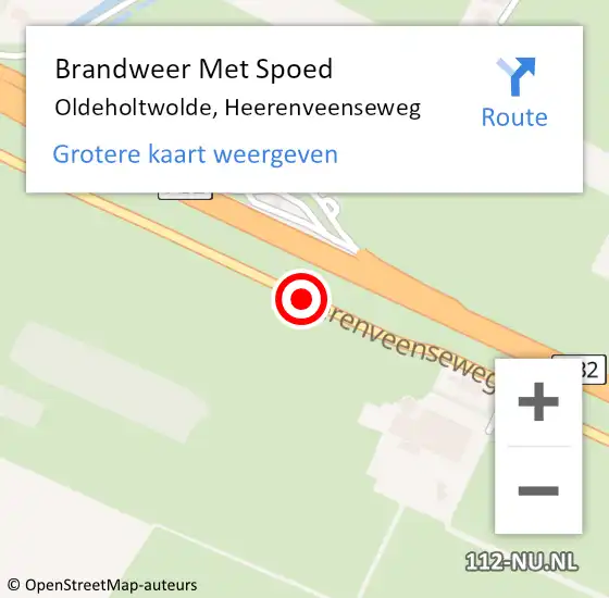 Locatie op kaart van de 112 melding: Brandweer Met Spoed Naar Oldeholtwolde, Heerenveenseweg op 28 maart 2017 21:20