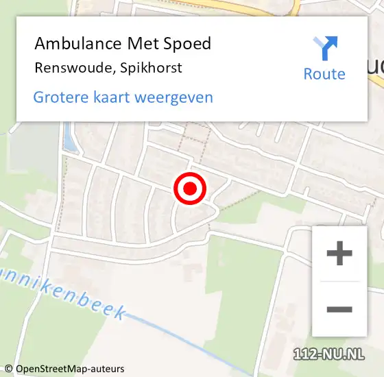 Locatie op kaart van de 112 melding: Ambulance Met Spoed Naar Renswoude, Spikhorst op 28 maart 2017 21:57