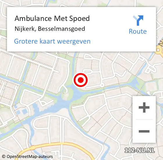 Locatie op kaart van de 112 melding: Ambulance Met Spoed Naar Nijkerk, Besselmansgoed op 28 maart 2017 22:30