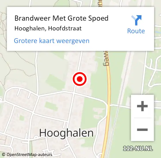 Locatie op kaart van de 112 melding: Brandweer Met Grote Spoed Naar Hooghalen, Hoofdstraat op 29 maart 2017 06:22