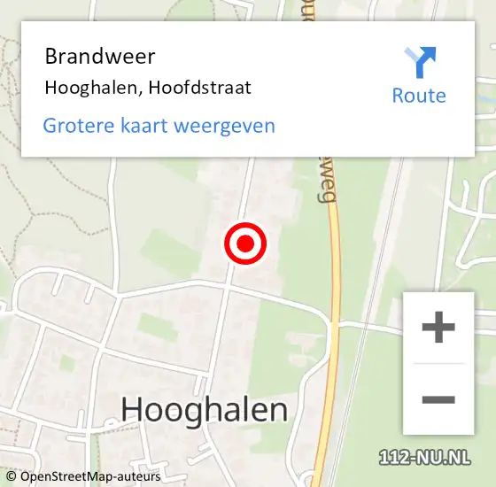 Locatie op kaart van de 112 melding: Brandweer Hooghalen, Hoofdstraat op 29 maart 2017 06:26