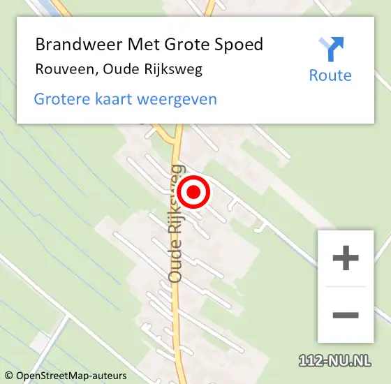 Locatie op kaart van de 112 melding: Brandweer Met Grote Spoed Naar Rouveen, Oude Rijksweg op 29 maart 2017 07:46