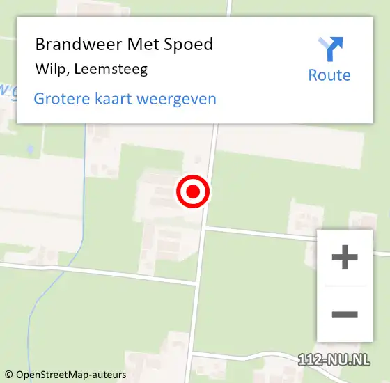 Locatie op kaart van de 112 melding: Brandweer Met Spoed Naar Wilp, Leemsteeg op 29 maart 2017 07:49