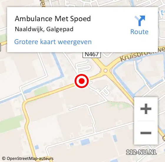 Locatie op kaart van de 112 melding: Ambulance Met Spoed Naar Naaldwijk, Galgepad op 29 maart 2017 09:05