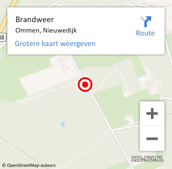 Locatie op kaart van de 112 melding: Brandweer Ommen, Nieuwedijk op 29 maart 2017 09:14