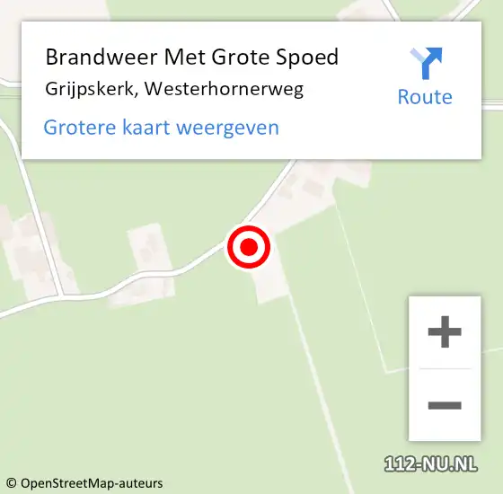 Locatie op kaart van de 112 melding: Brandweer Met Grote Spoed Naar Grijpskerk, Westerhornerweg op 29 maart 2017 09:25