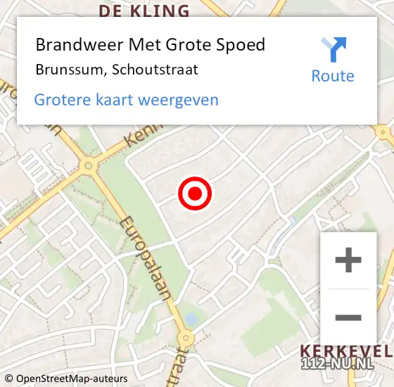 Locatie op kaart van de 112 melding: Brandweer Met Grote Spoed Naar Brunssum, Schoutstraat op 29 maart 2017 09:43