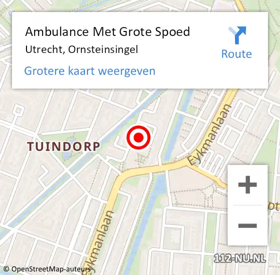 Locatie op kaart van de 112 melding: Ambulance Met Grote Spoed Naar Utrecht, Ornsteinsingel op 29 maart 2017 12:06