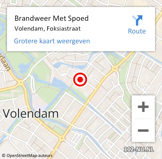 Locatie op kaart van de 112 melding: Brandweer Met Spoed Naar Volendam, Foksiastraat op 29 maart 2017 12:36