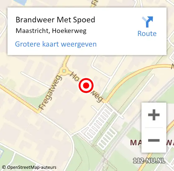 Locatie op kaart van de 112 melding: Brandweer Met Spoed Naar Maastricht, Hoekerweg op 29 maart 2017 14:42